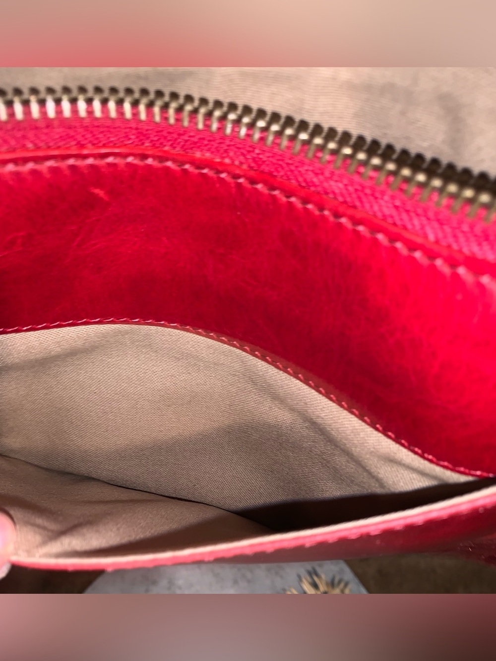 Frye Melissa Genuine Leather crossbody Purse Red - Picture 10 of 11